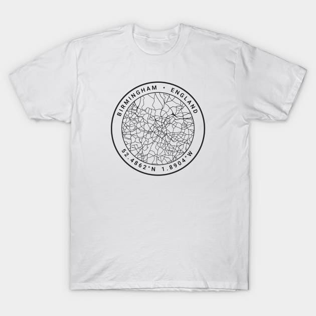 Birmingham Map T-Shirt by Ryan-Cox